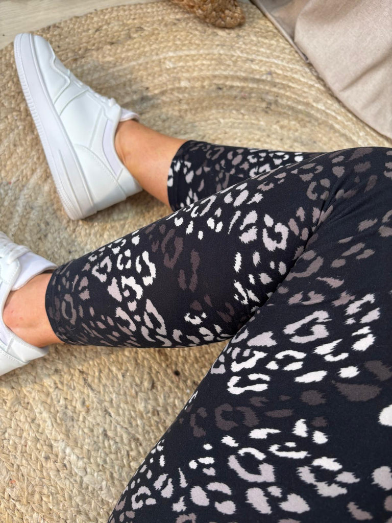 Muted Leopard Super Smooth Leggings Be You Lifestyle Boutique 1 / Black