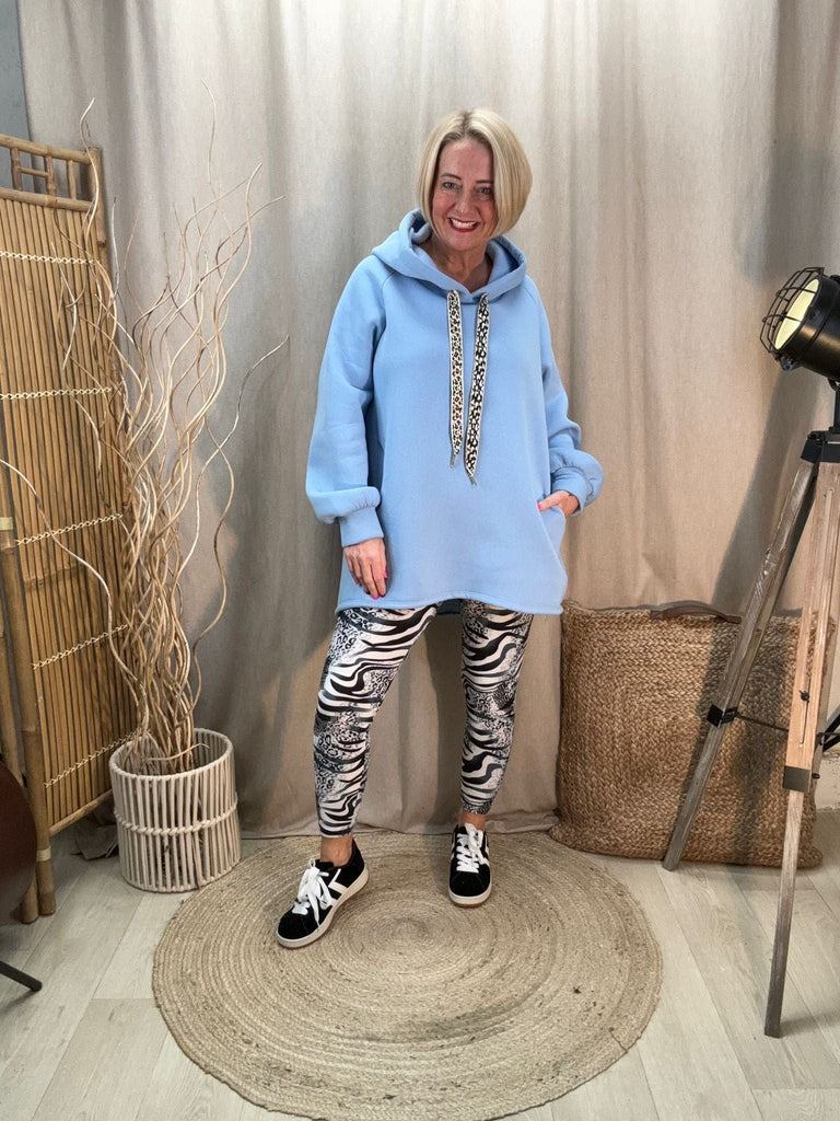Navy & White Animal Print Super Smooth Leggings Be You Lifestyle Boutique 1