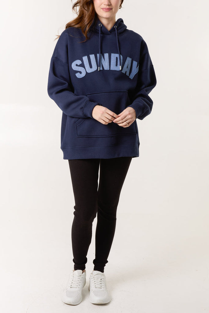 navy sunday hoodie with leggings