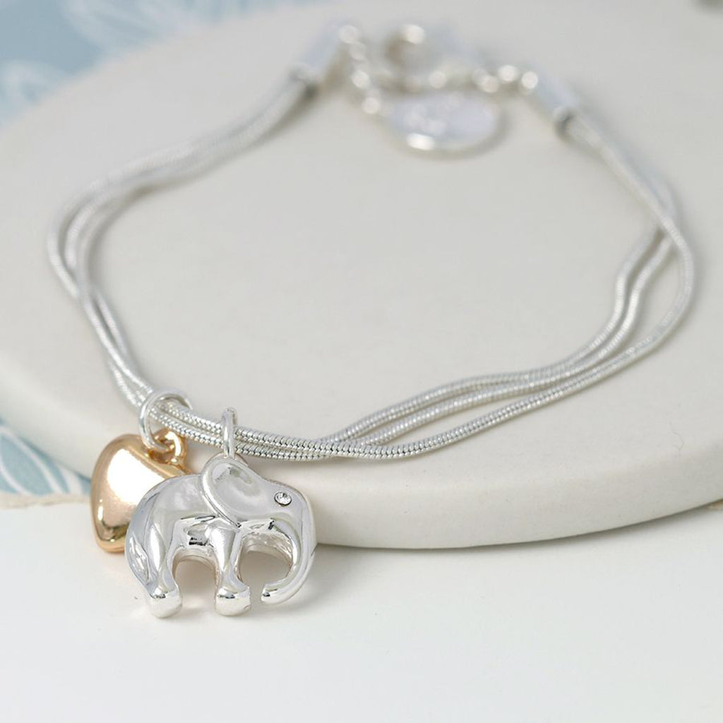 Women’s Heart & Elephant Bracelet By POM Gift