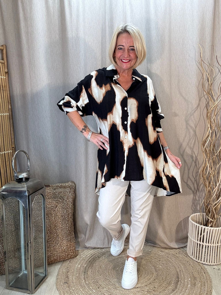 Ombre Animal Print Oversized High Low Shirt Be You Lifestyle Boutique One Size