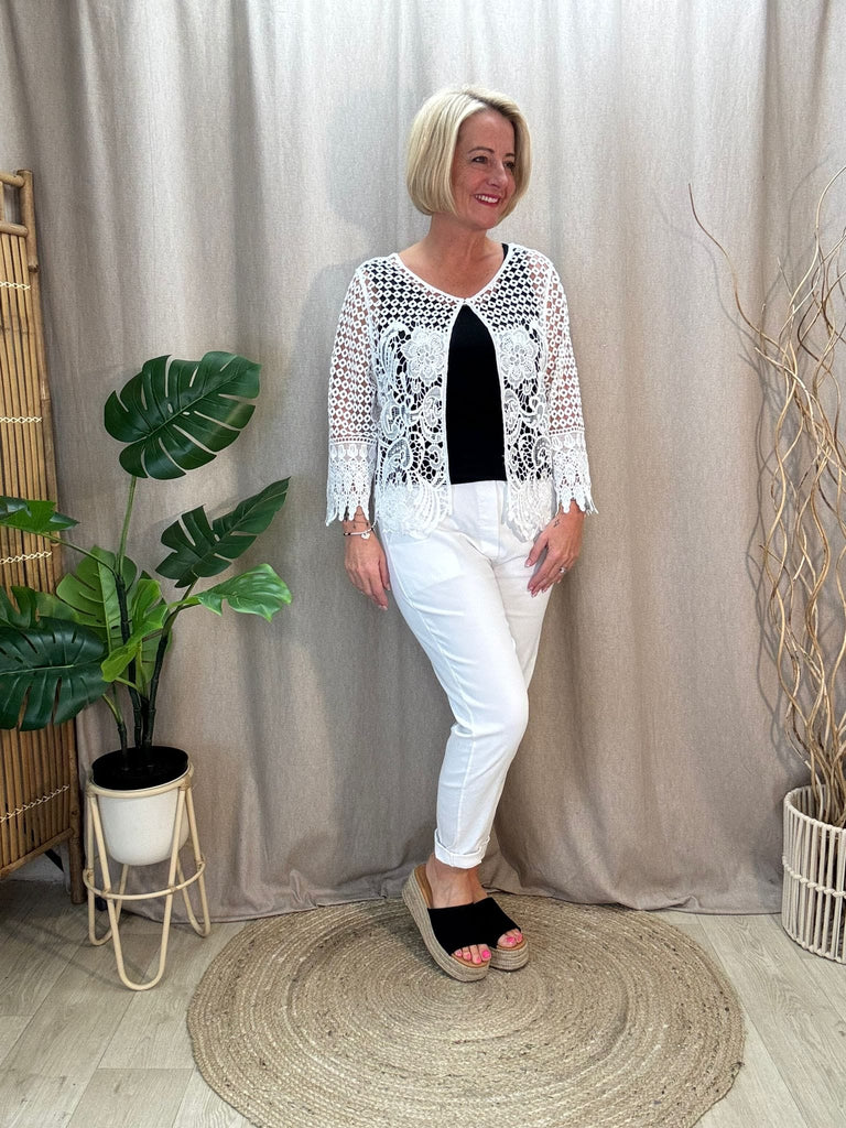 One Button Lace Shrug Cardigan Be You Lifestyle Boutique