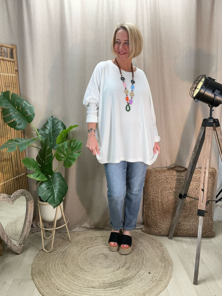 Paris Textured Necklace Batwing Top Be You Lifestyle Boutique