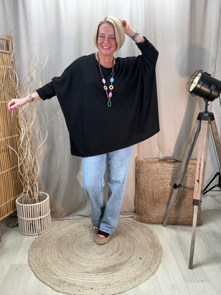 Paris Textured Necklace Batwing Top Be You Lifestyle Boutique