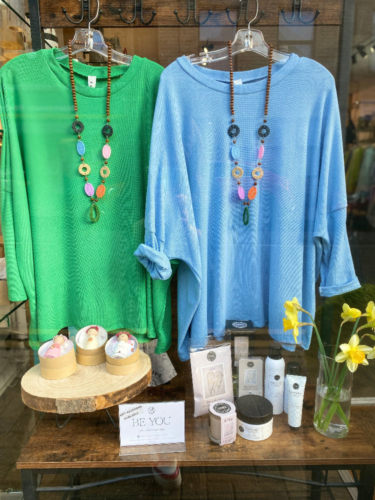Paris Textured Necklace Batwing Top Be You Lifestyle Boutique