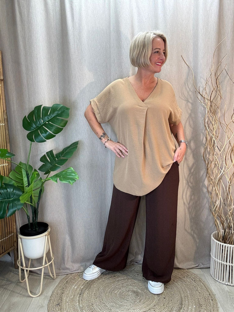 Plain & Simple V Neck Short Sleeved Top Be You Lifestyle Boutique