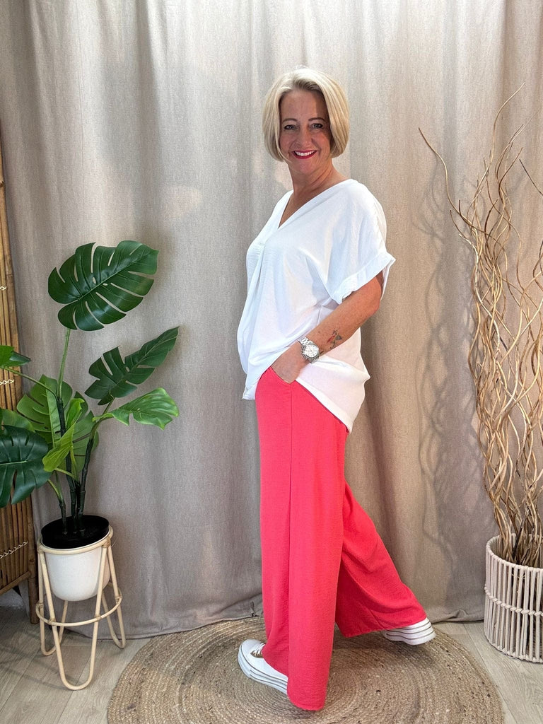 Plain & Simple V Neck Short Sleeved Top Be You Lifestyle Boutique