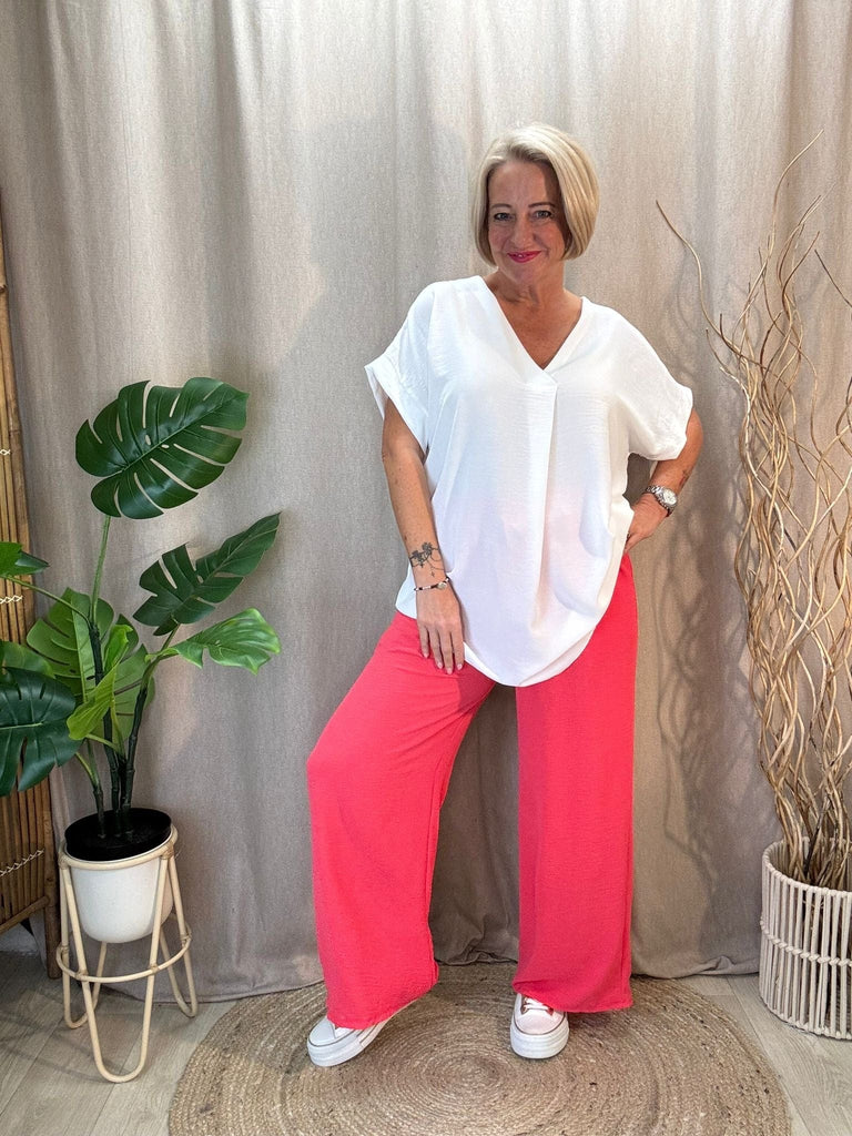 Plain & Simple V Neck Short Sleeved Top Be You Lifestyle Boutique