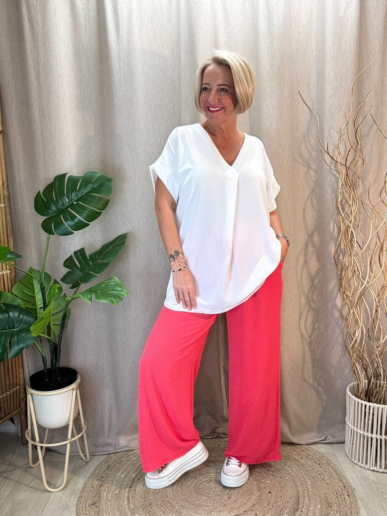 Plain & Simple V Neck Short Sleeved Top Be You Lifestyle Boutique