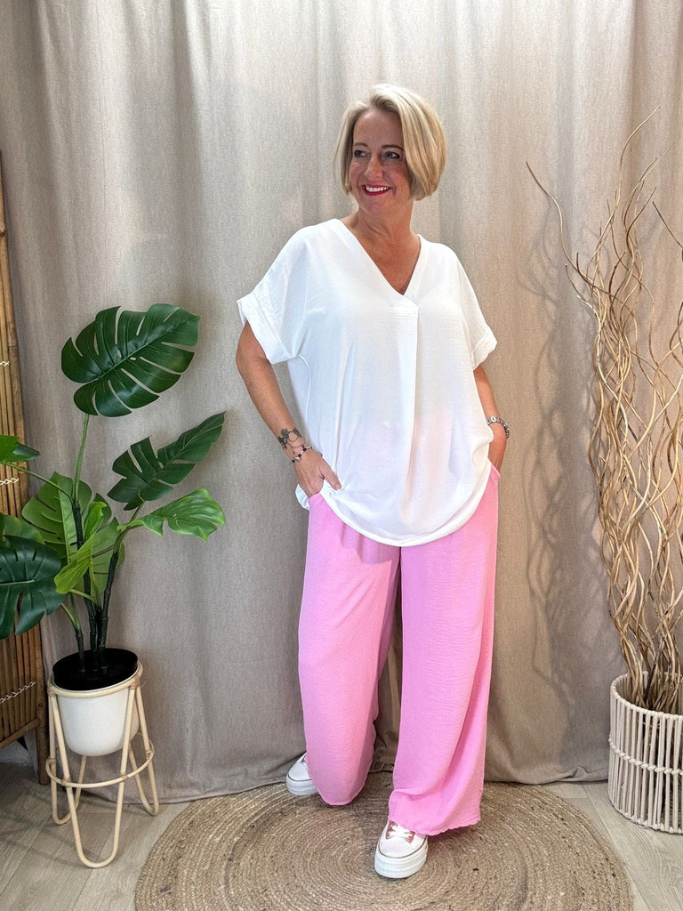 Plain & Simple V Neck Short Sleeved Top Be You Lifestyle Boutique
