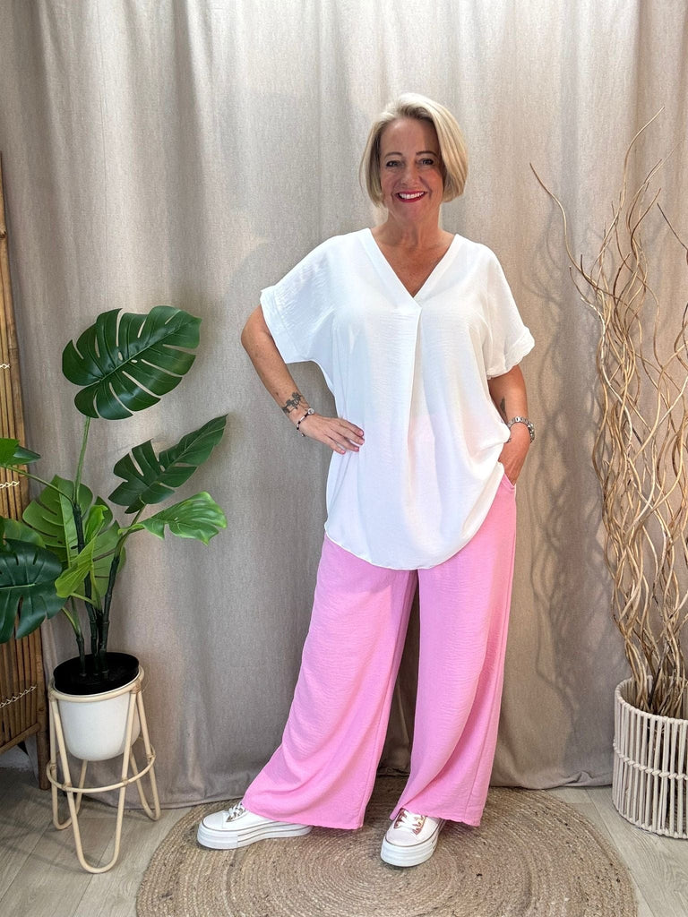 Plain & Simple V Neck Short Sleeved Top Be You Lifestyle Boutique
