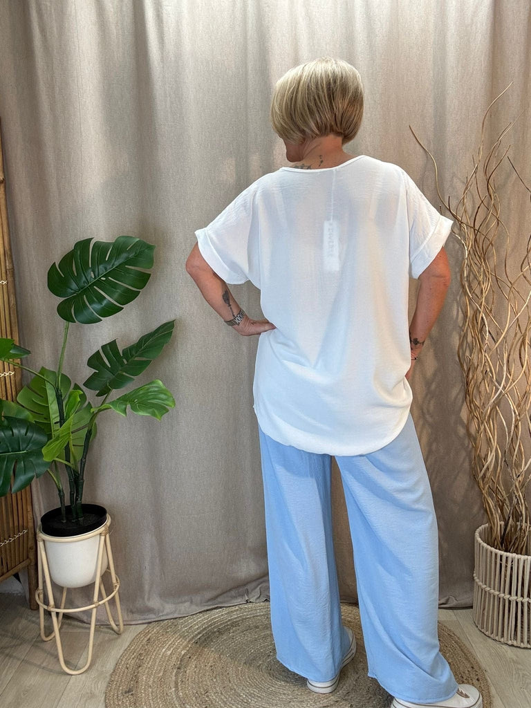 Plain & Simple V Neck Short Sleeved Top Be You Lifestyle Boutique