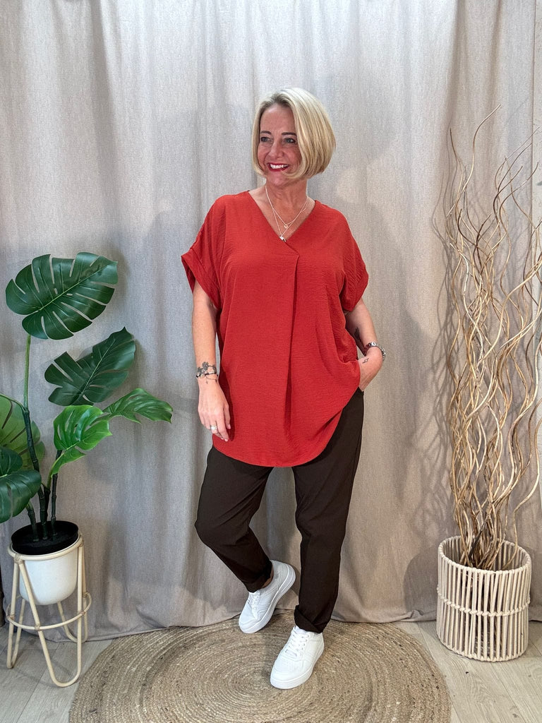 Plain & Simple V Neck Short Sleeved Top Be You Lifestyle Boutique