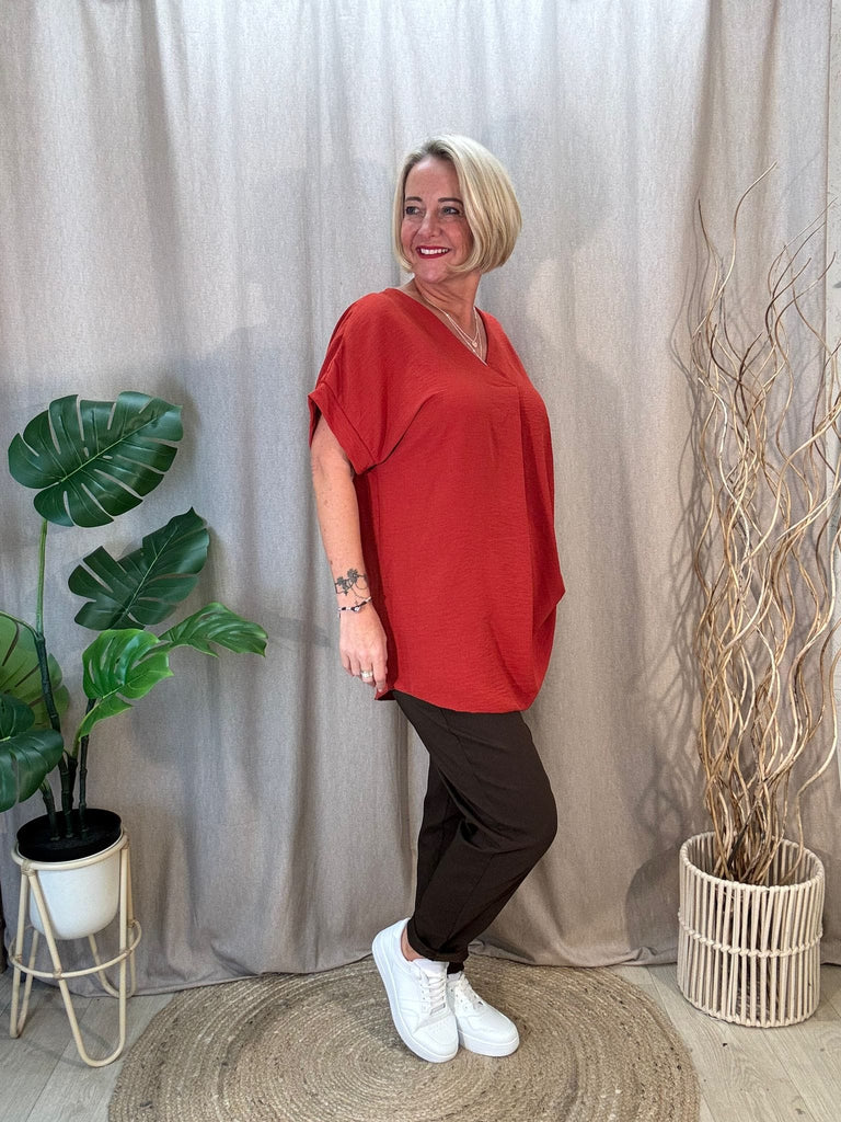 Plain & Simple V Neck Short Sleeved Top Be You Lifestyle Boutique