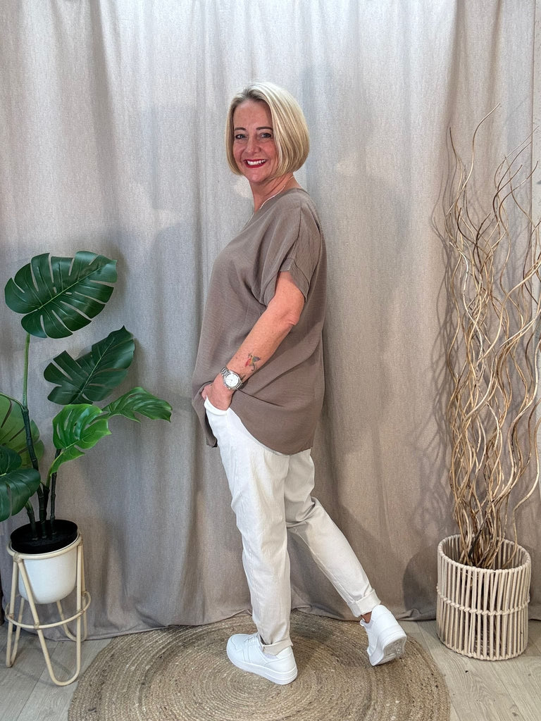 Plain & Simple V Neck Short Sleeved Top Be You Lifestyle Boutique