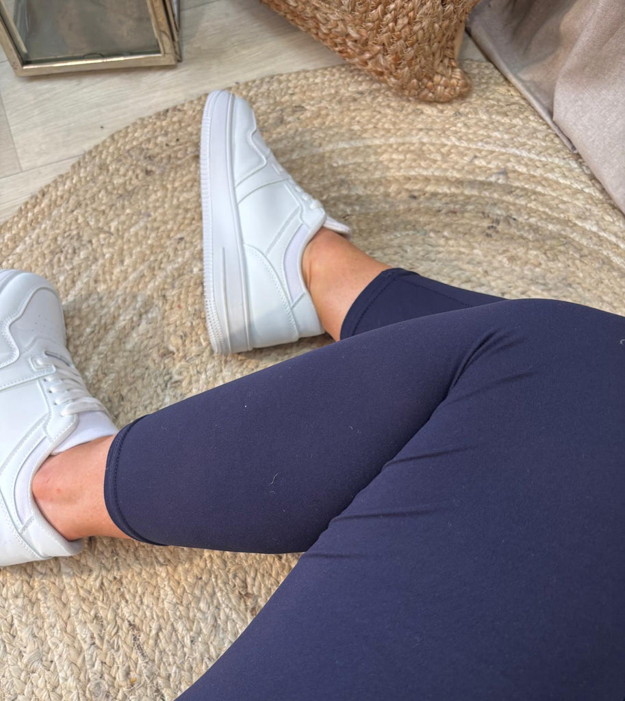 Plain Super Smooth Essential Leggings - Premium Comfort Be You Lifestyle Boutique 1 / Navy