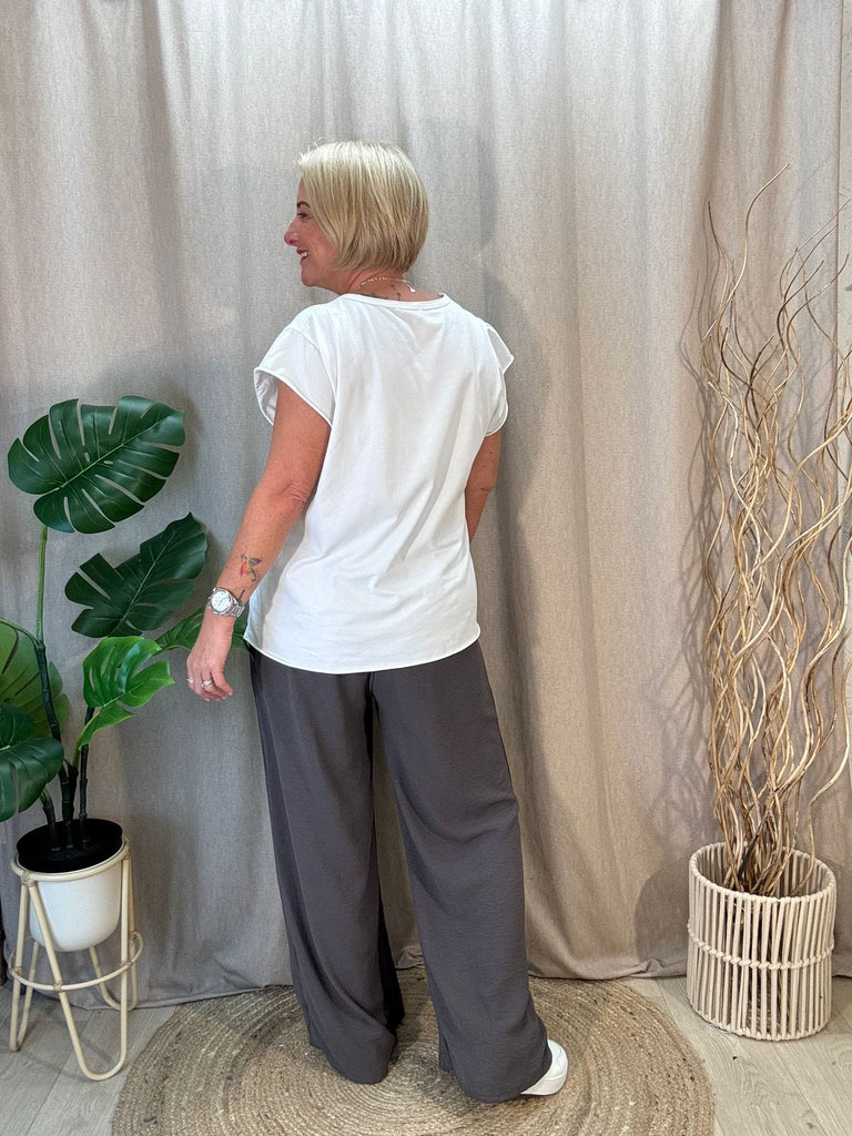 Plain Wide Leg Pocket Trousers - Palazzo Style Be You Lifestyle Boutique