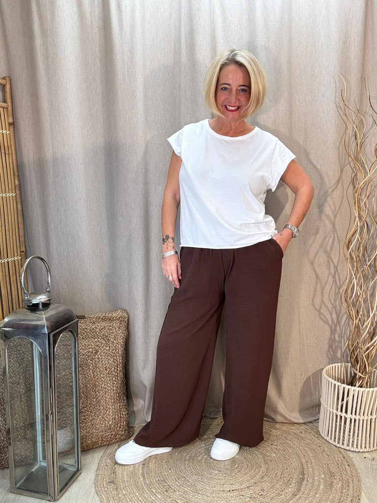 Plain Wide Leg Pocket Trousers - Palazzo Style Be You Lifestyle Boutique