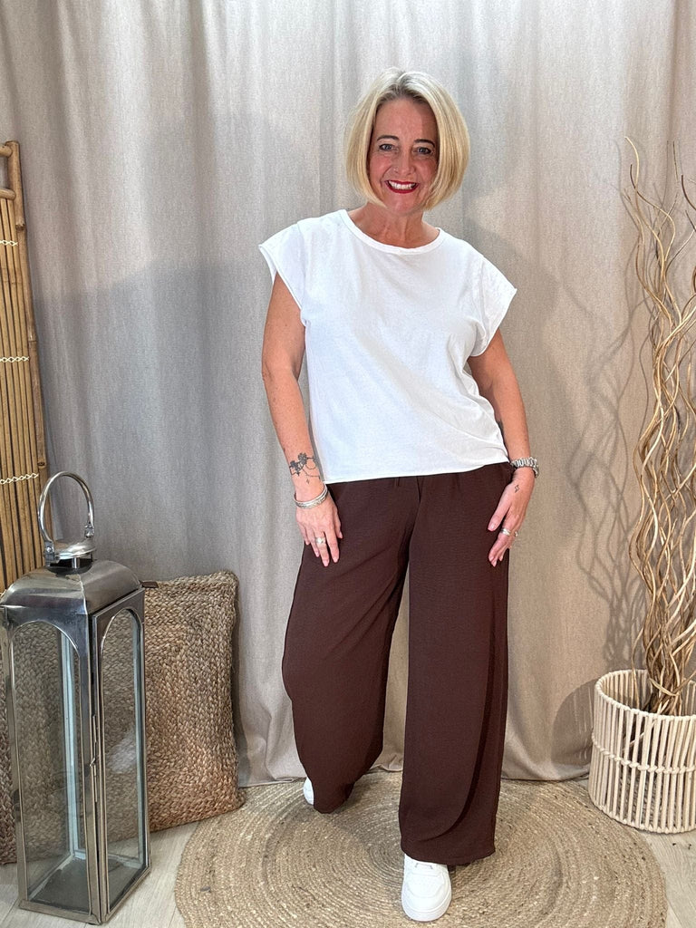 Plain Wide Leg Pocket Trousers - Palazzo Style Be You Lifestyle Boutique