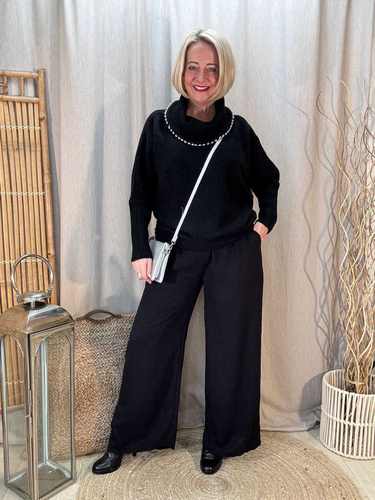 Plain Wide Leg Pocket Trousers - Palazzo Style Be You Lifestyle Boutique