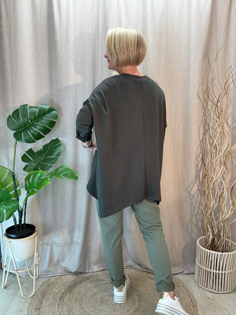 Plain Zippy Oversized Sweatshirt Jumper Be You Lifestyle Boutique