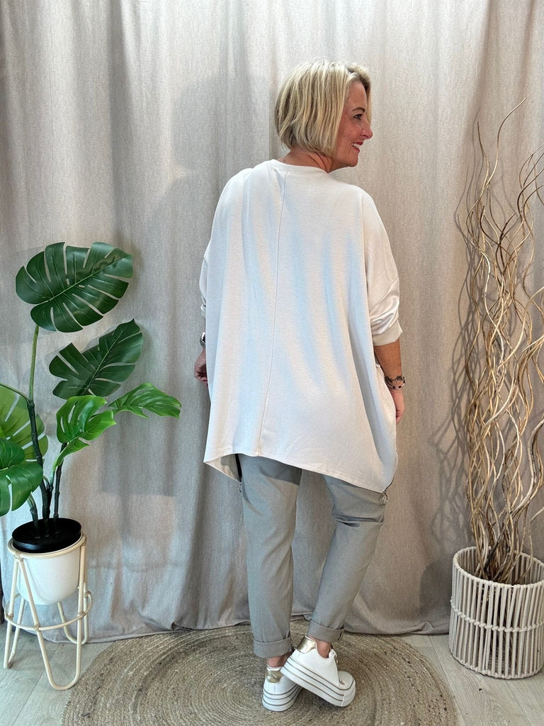 Plain Zippy Oversized Sweatshirt Jumper Be You Lifestyle Boutique