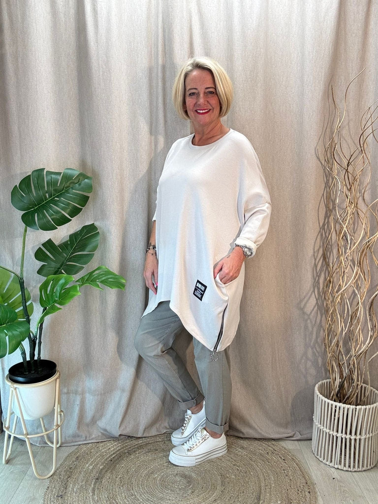 Plain Zippy Oversized Sweatshirt Jumper Be You Lifestyle Boutique