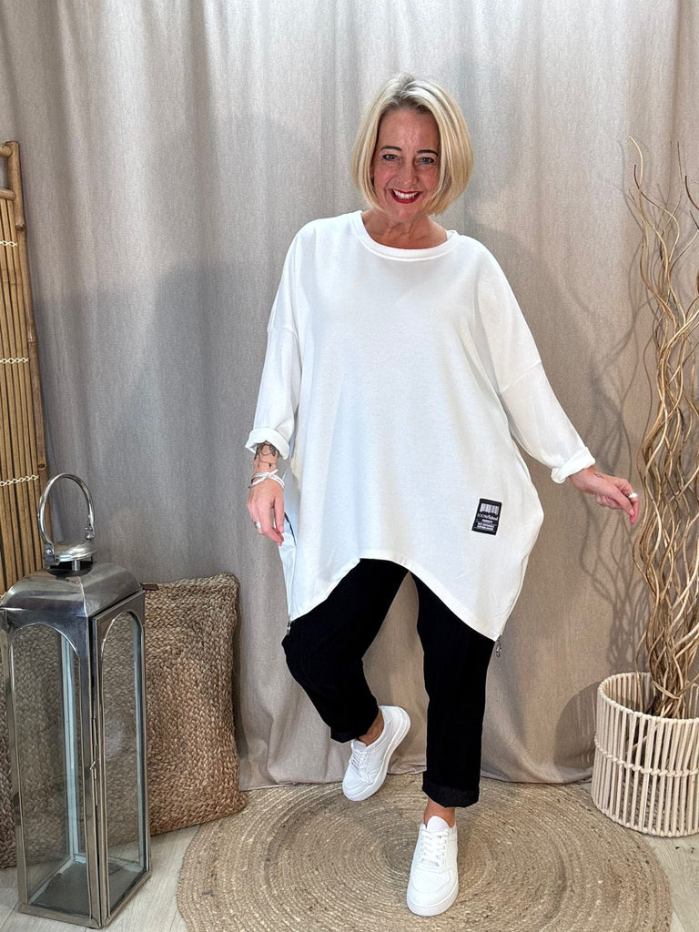 Plain Zippy Oversized Sweatshirt Jumper Be You Lifestyle Boutique