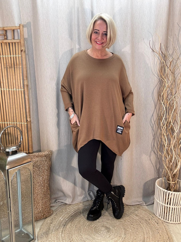 Plain Zippy Oversized Top Be You Lifestyle Boutique