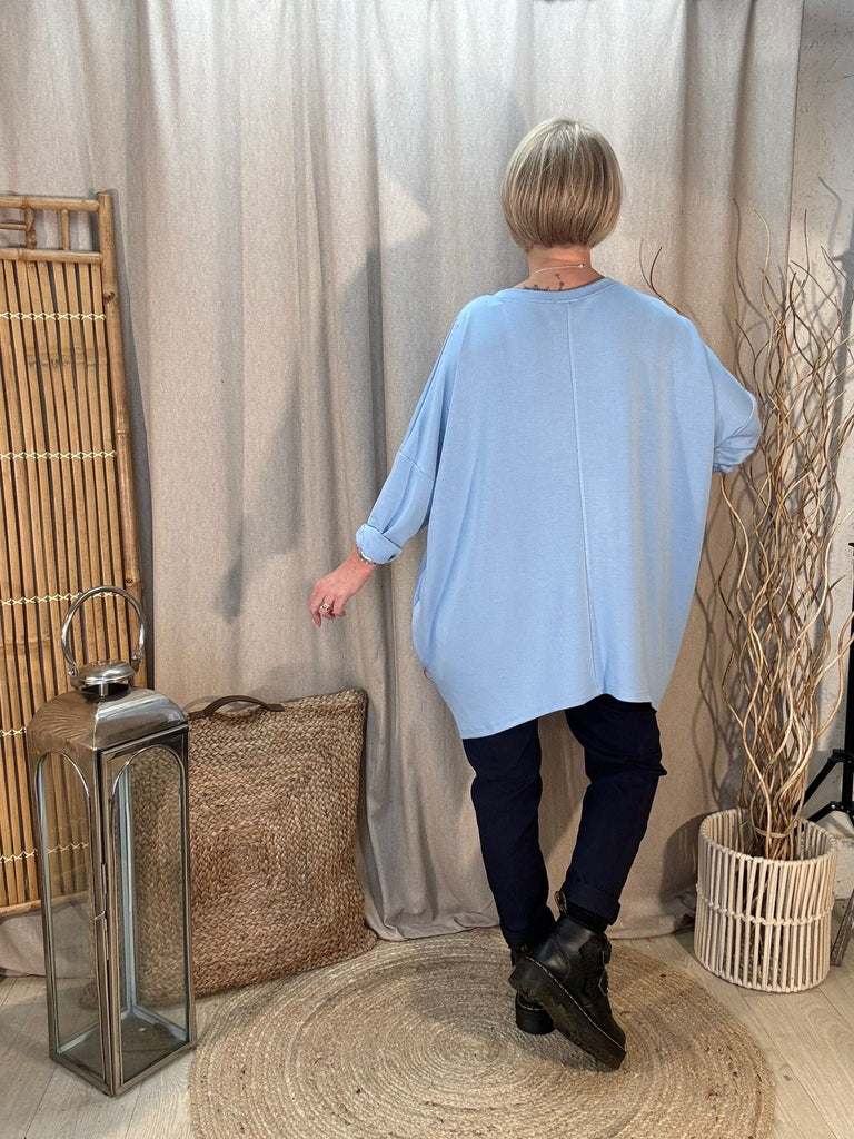 Plain Zippy Oversized Top Be You Lifestyle Boutique