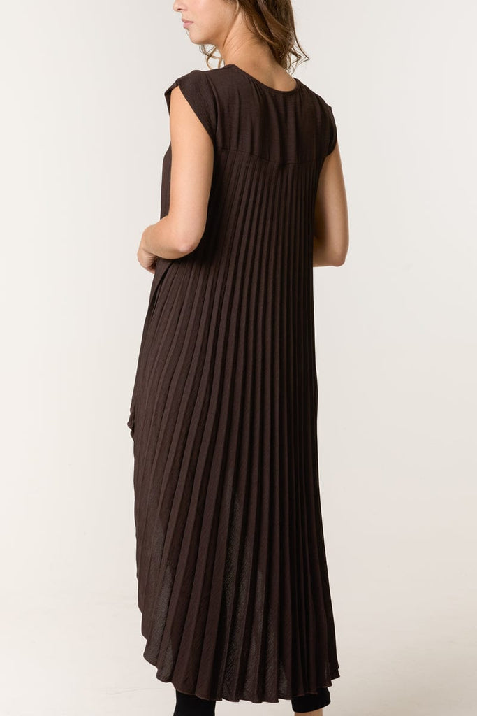 Pleated Cap Sleeve High Low Tunic Top Be You Lifestyle Boutique