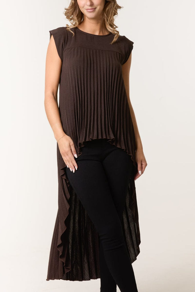 Pleated Cap Sleeve High Low Tunic Top Be You Lifestyle Boutique