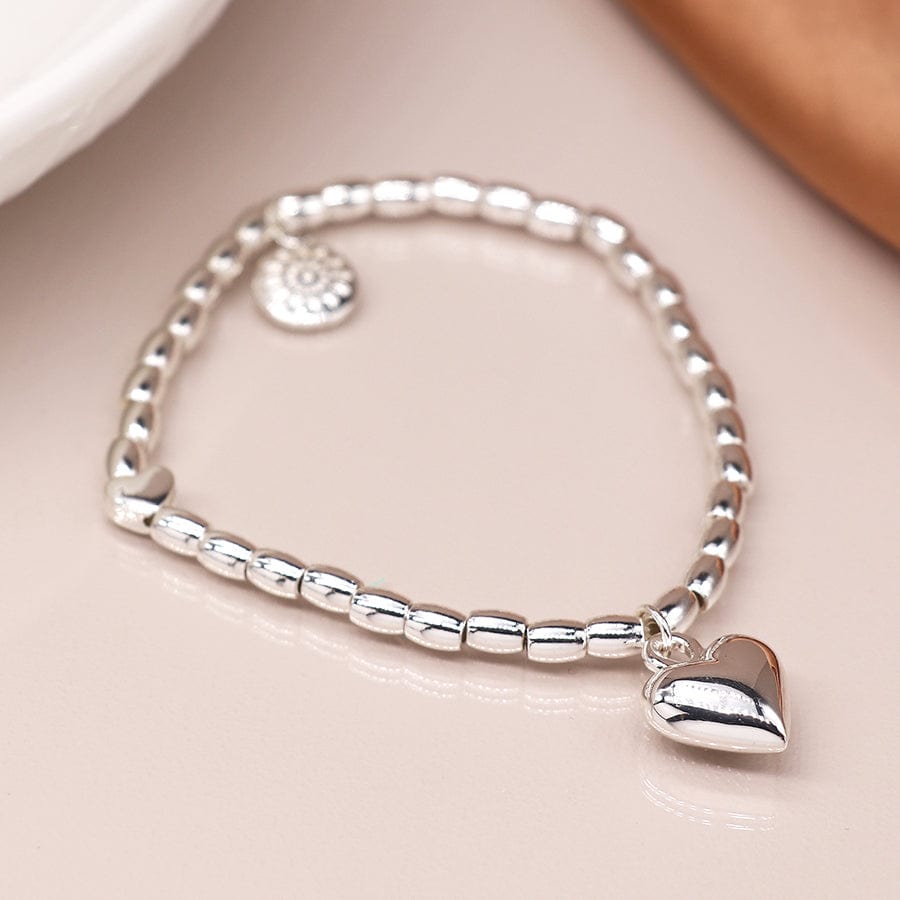 Puff Heart With Heart Charm Bracelet By POM Gift 01152 POM