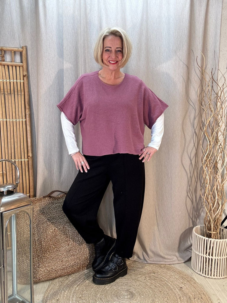 Reverse Seam Box Knit - Made In Italy Be You Lifestyle Boutique One size / Mauve