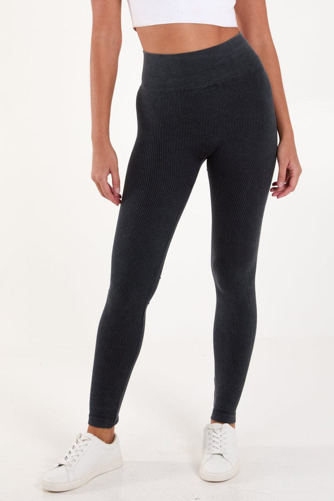 Ribbed Acid Wash Leggings Be You Lifestyle Boutique