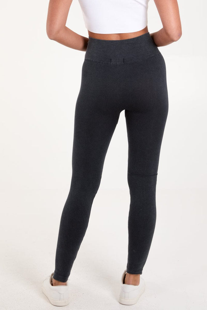 Ribbed Acid Wash Leggings Be You Lifestyle Boutique