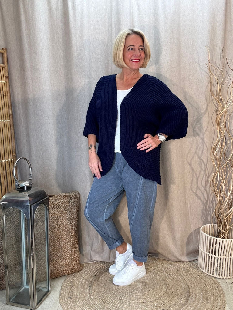 Ribbed Kimono Style 3/4  Sleeve  Cardigan Be You Lifestyle Boutique