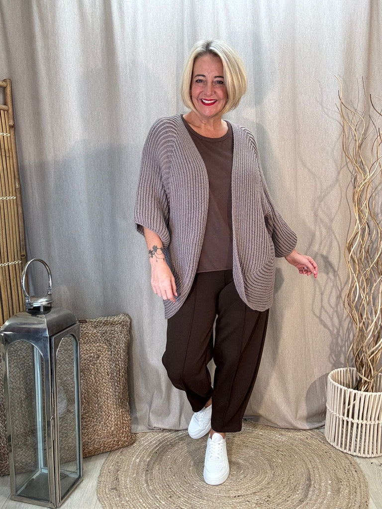 Ribbed Kimono Style 3/4  Sleeve  Cardigan Be You Lifestyle Boutique