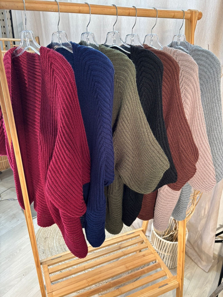 Ribbed Kimono Style 3/4  Sleeve  Cardigan Be You Lifestyle Boutique