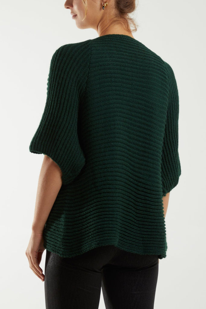 Ribbed Kimono Style 3/4  Sleeve  Cardigan Be You Lifestyle Boutique
