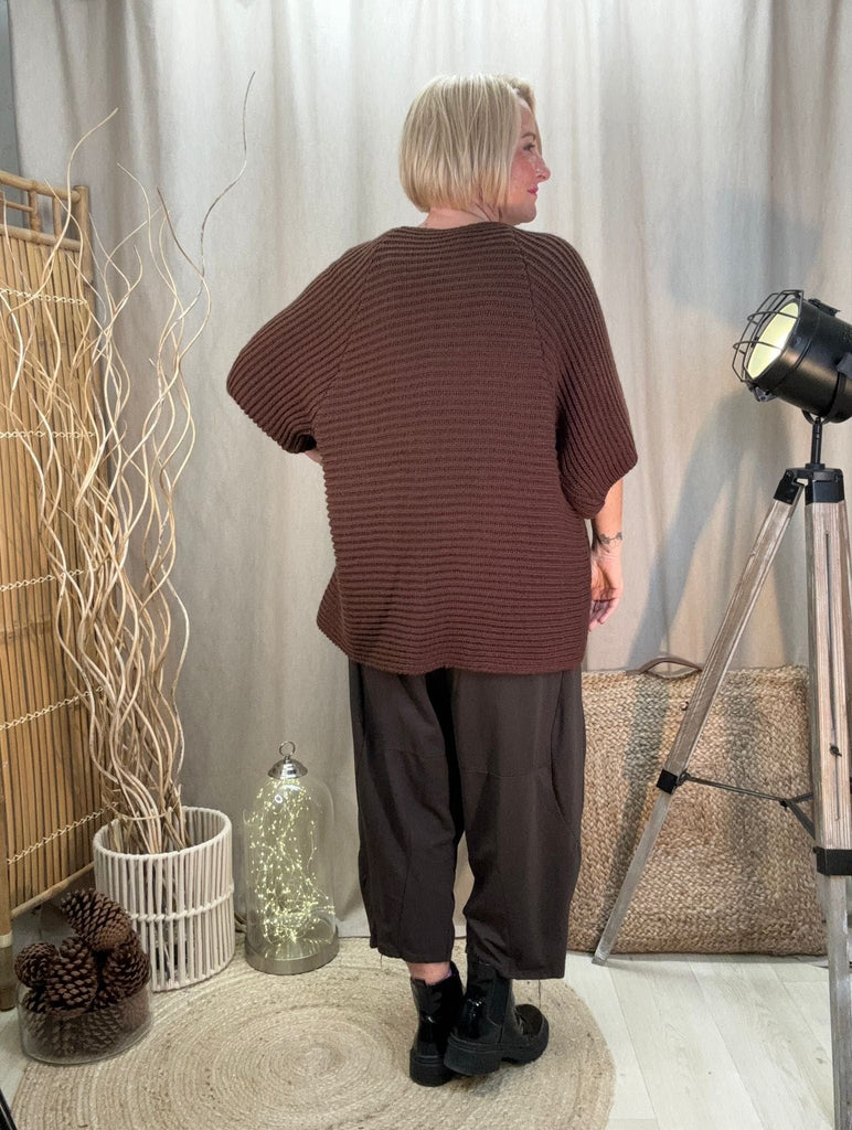 Ribbed Kimono Style 3/4  Sleeve Short Cardigan Be You Lifestyle Boutique