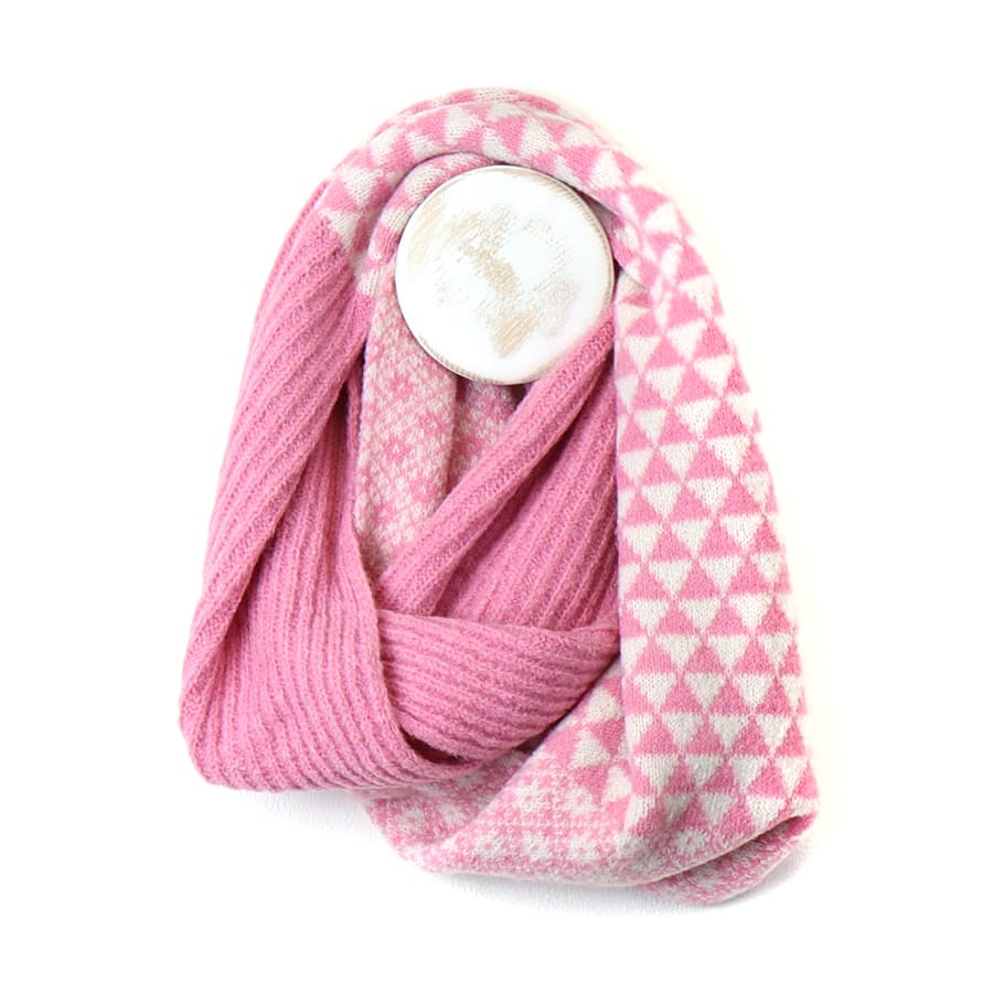 Rose Pink Retro Check Snood By POM Gift 52768 Be You Lifestyle Boutique
