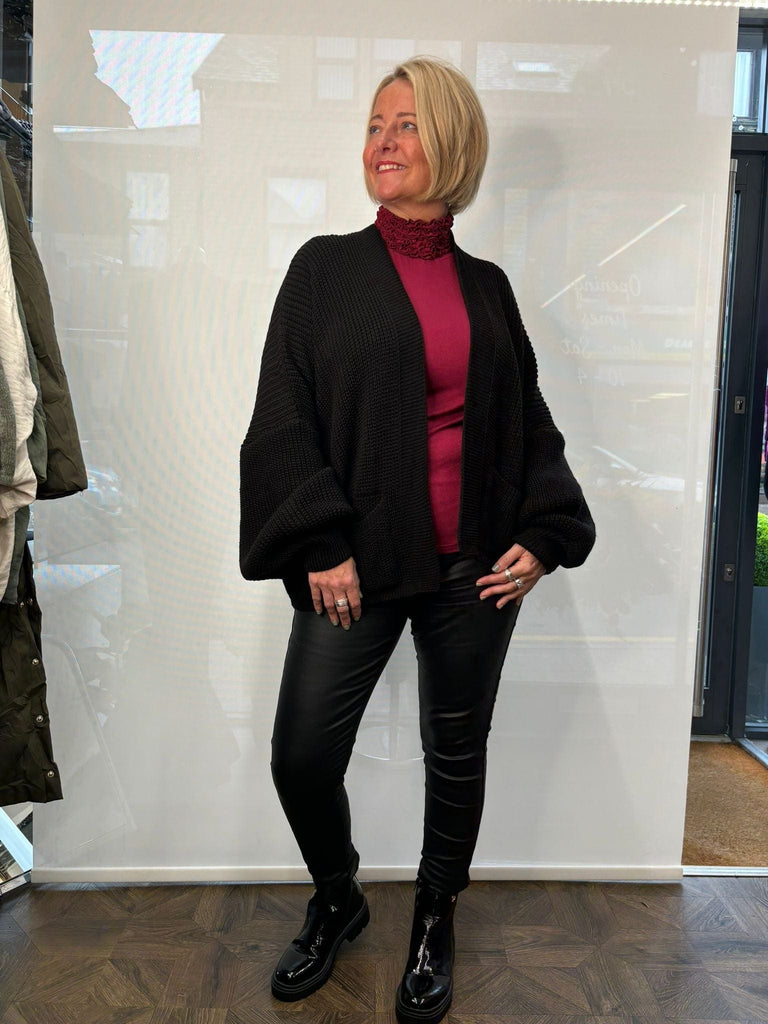Ruffle Polo Neck Essential  Layering Top Be You Lifestyle Boutique One Size / Wine