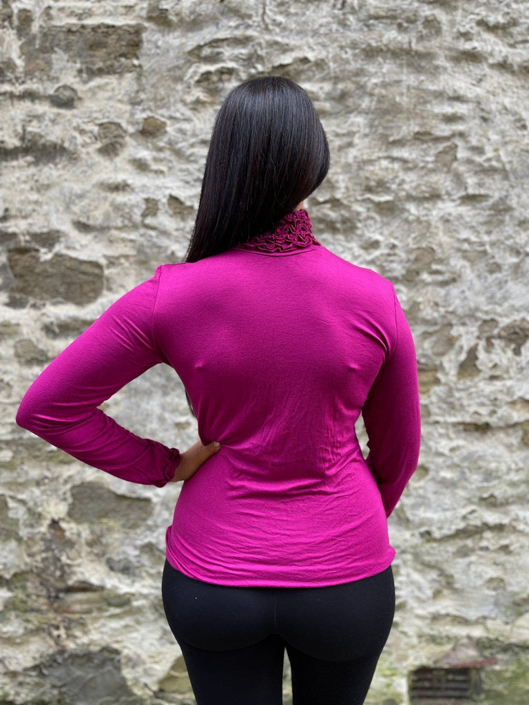 Ruffle Polo Neck Essential  Layering Top Be You Lifestyle Boutique