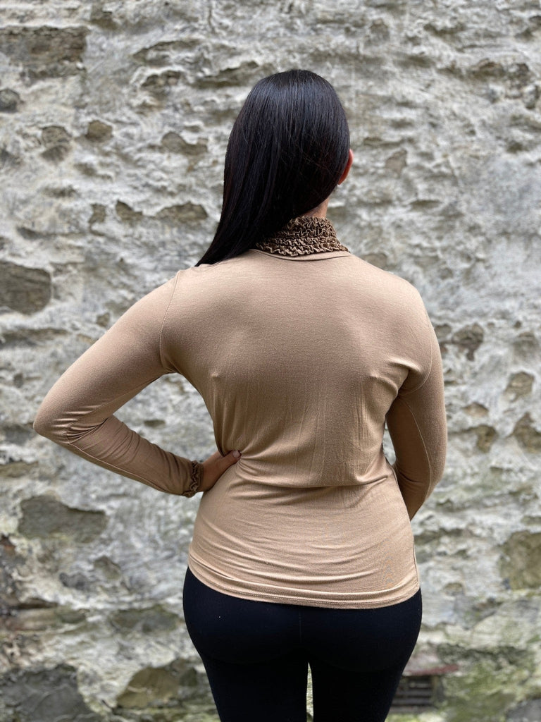 Ruffle Polo Neck Essential  Layering Top Be You Lifestyle Boutique