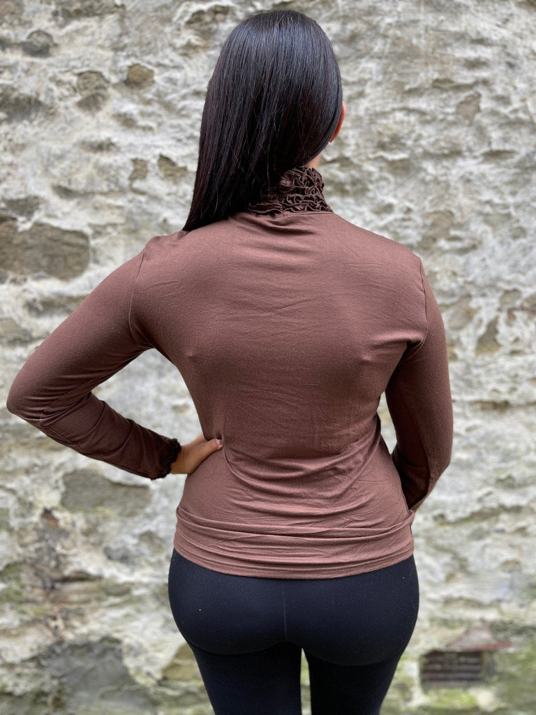 Ruffle Polo Neck Essential  Layering Top Be You Lifestyle Boutique