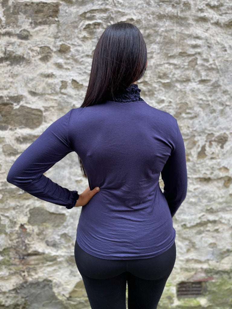 Ruffle Polo Neck Essential  Layering Top Be You Lifestyle Boutique