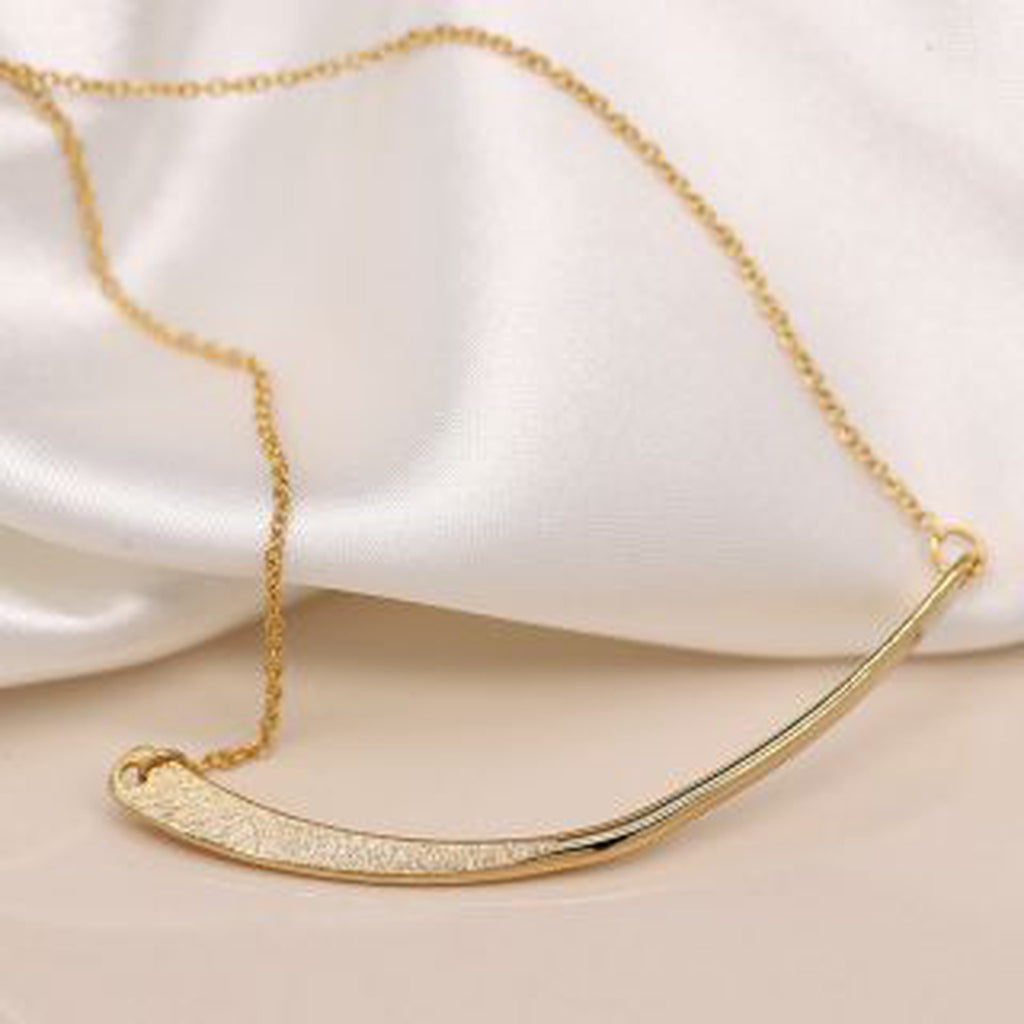 Gold Swoop Bar Necklace By POM