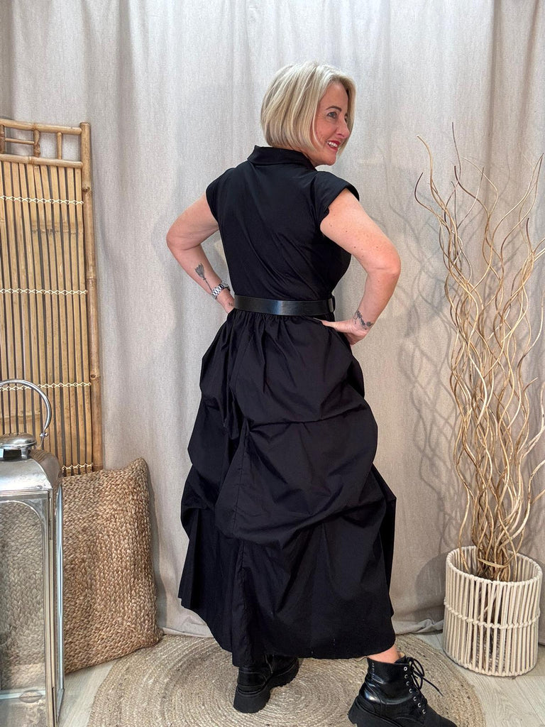 Saints Scrunch Parachute Belted Dress Be You Lifestyle Boutique One size / Black