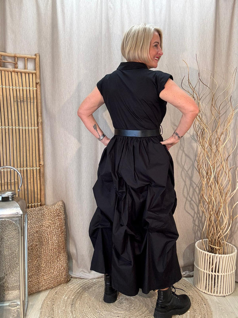 Saints Scrunch Parachute Belted Dress Be You Lifestyle Boutique One size / Black
